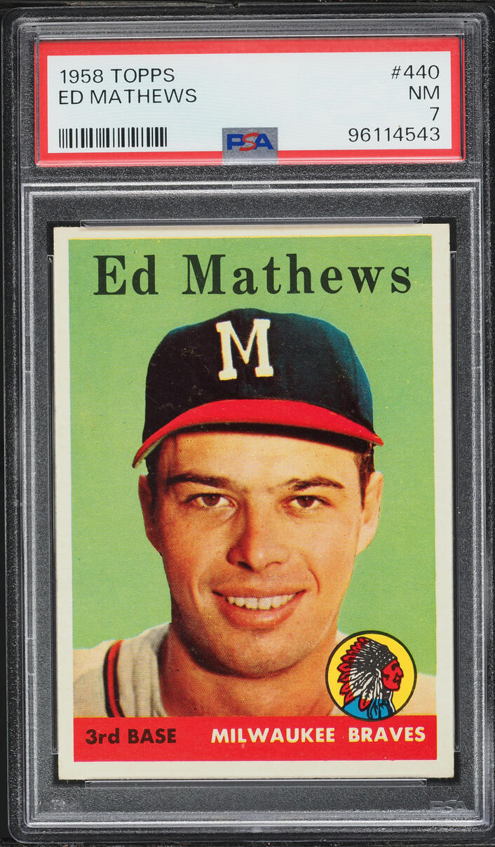 1958 Topps Eddie Mathews #440 PSA 7 NRMT