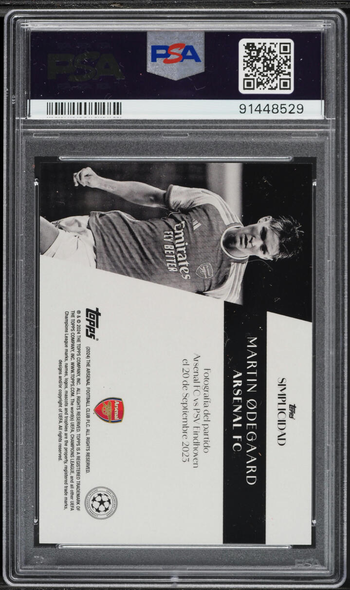 2023 Topps UEFA Simplicidad International Stars Rainbow Martin Odegaard AUTO DNA 9 /5 PSA 10