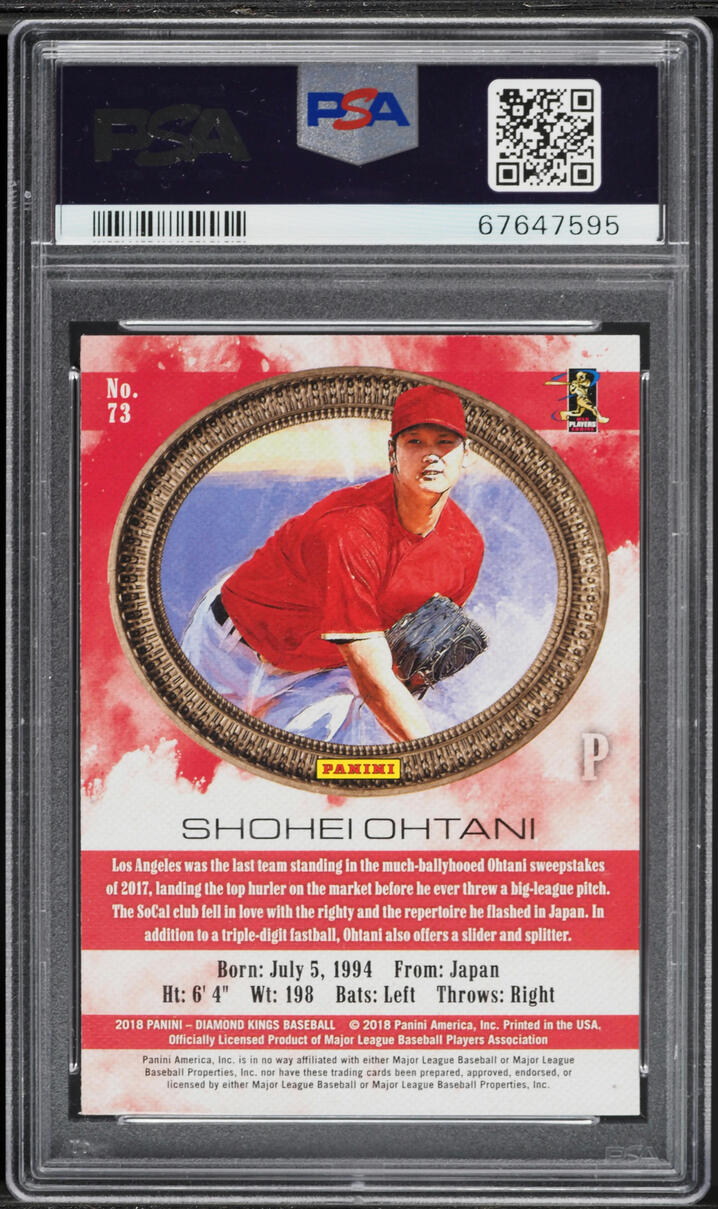 2018 Panini Diamond Kings Shohei Ohtani ROOKIE #73 PSA 10 GEM MINT
