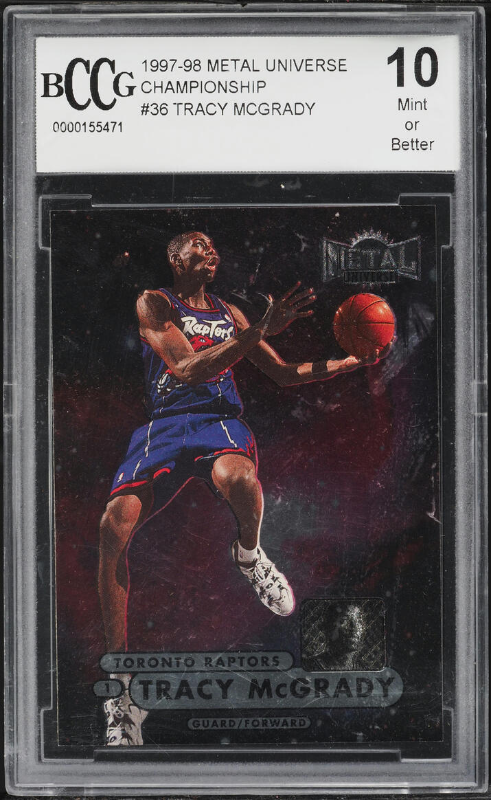 1997 Metal Universe Championship Tracy McGrady #36 BCCG 10