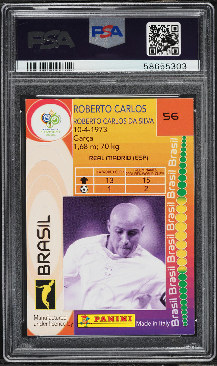2006 Panini World Cup Germany Roberto Carlos #56 PSA 10 GEM MINT