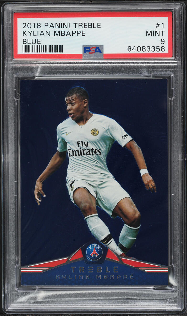 2018 Panini Treble Blue Kylian Mbappe ROOKIE /75 #1 PSA 9 MINT