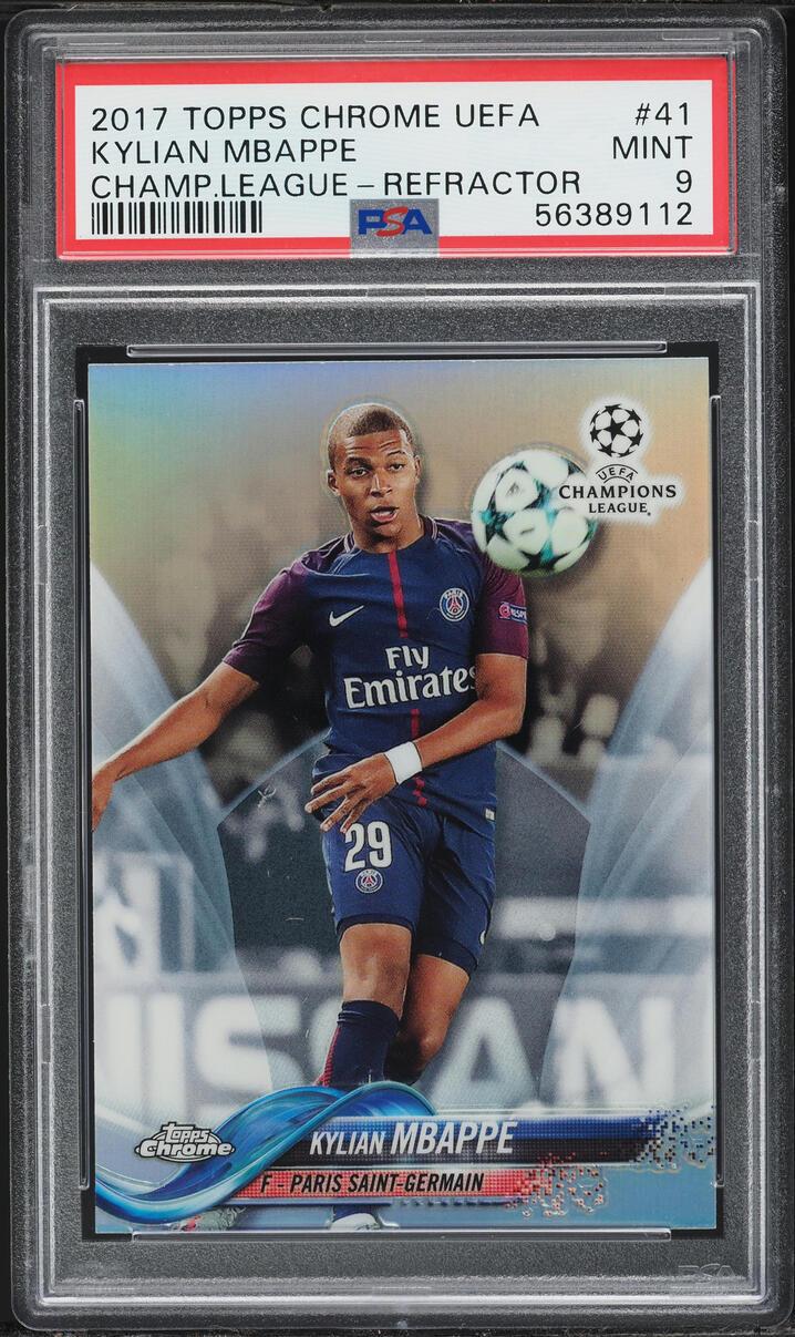 2017 Topps Chrome UEFA Champions League Kylian Mbappe Refractor