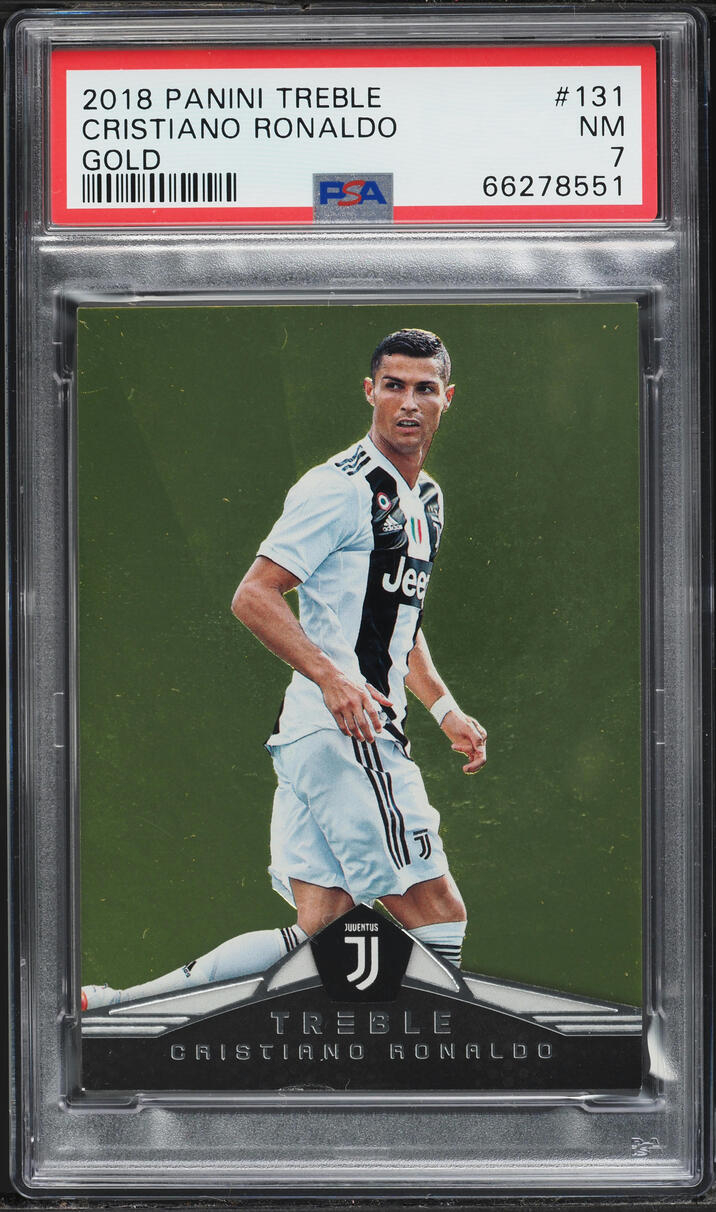 2018 Panini Treble Gold Cristiano Ronaldo /25 #131 PSA 7 NRMT