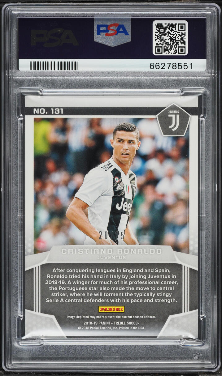 2018 Panini Treble Gold Cristiano Ronaldo /25 #131 PSA 7 NRMT