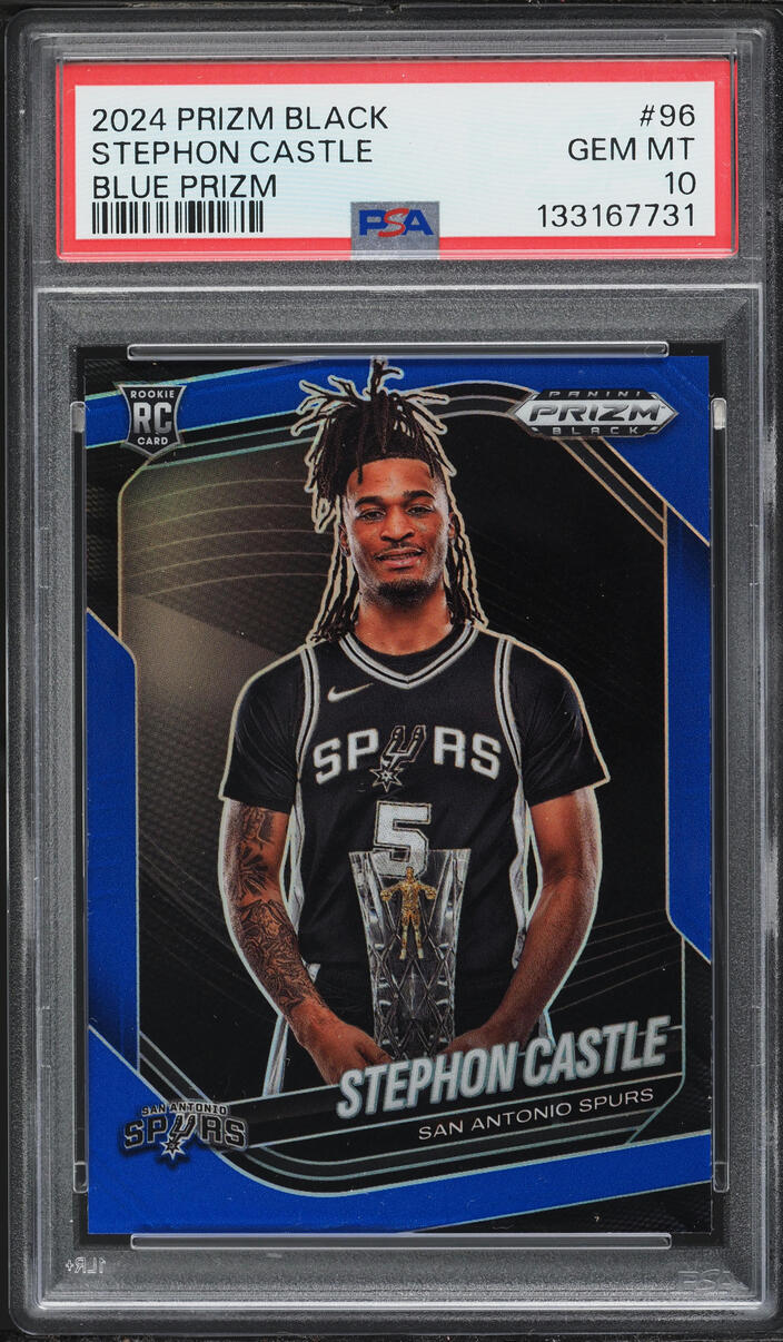 2024 Panini Prizm Black Blue Stephon Castle ROOKIE /199 #96 PSA 10 GEM MINT