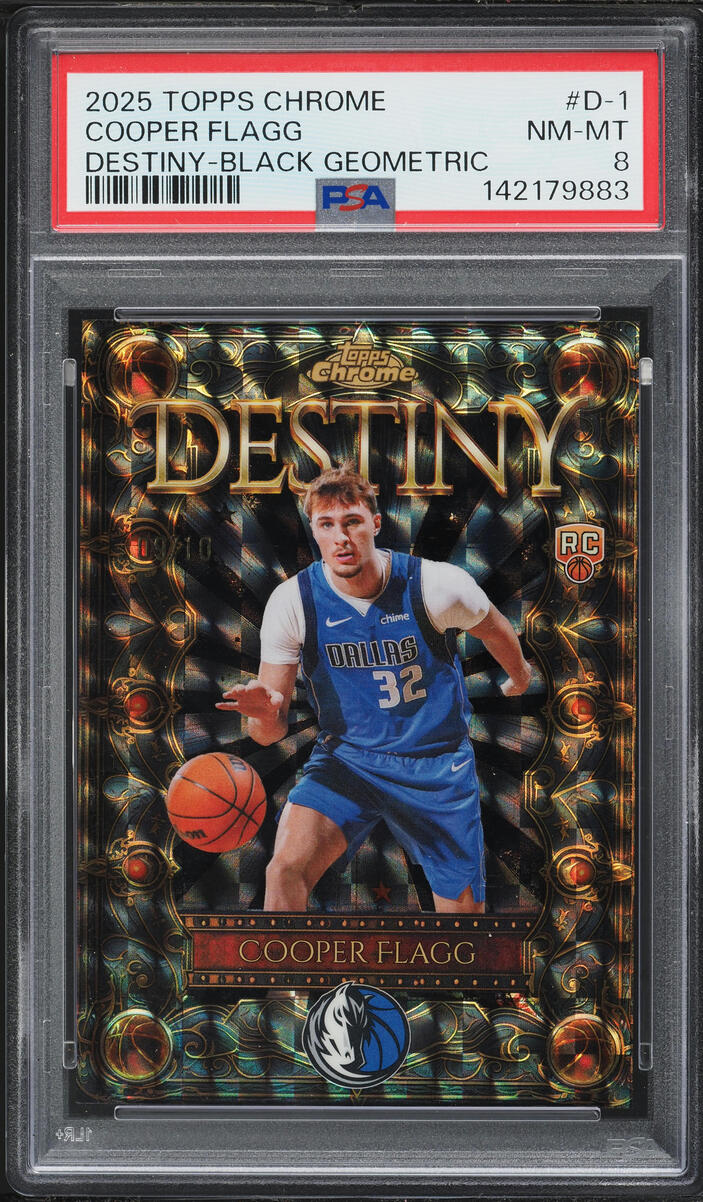 2025 Topps Chrome Destiny Black Geometric Cooper Flagg ROOKIE /10 #D-1 PSA 8 NM-MT