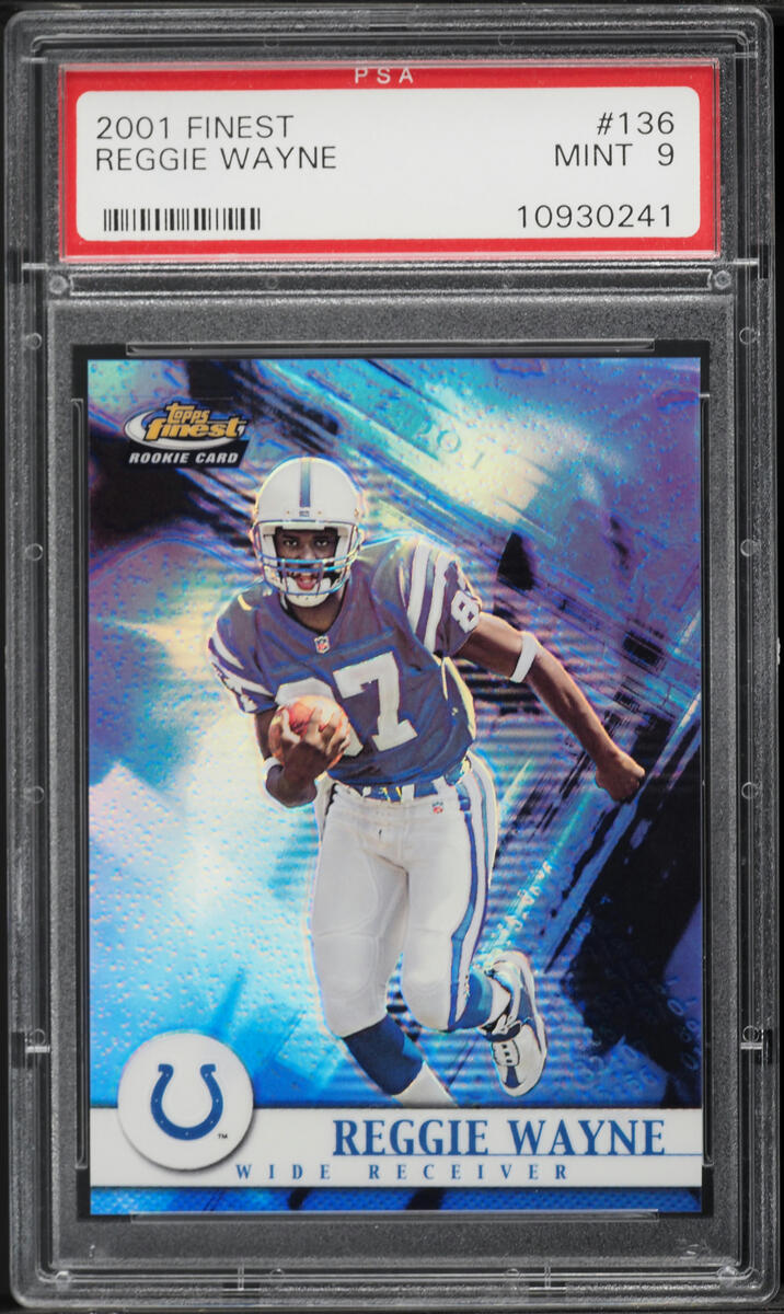 Wayne Roodie 2001 Finest Football Reggie Wayne ROOKIE /1000 #136 PSA 9 MINT on ...