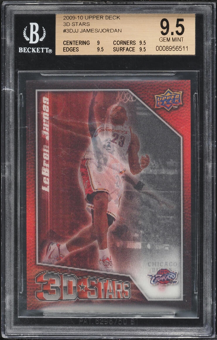 2009 Upper Deck 3D Stars LeBron James & Michael Jordan #3DJJ BGS 9.5 GEM MINT