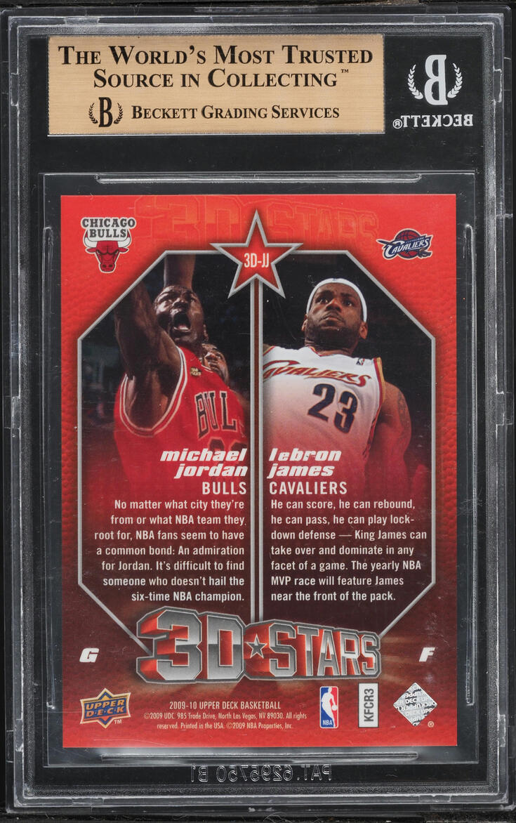 2009 Upper Deck 3D Stars LeBron James & Michael Jordan #3DJJ BGS 9.5 GEM MINT