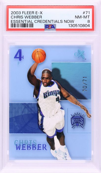 2003 Fleer E-X Essential Credentials Now Chris Webber /71 #71 PSA 8 NM-MT