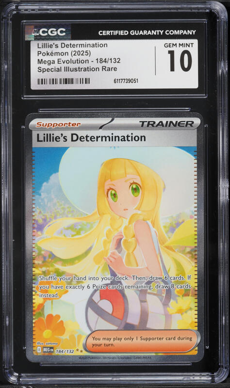 2025 Pokemon Mega Evolution SIR Lillie's Determination #184 CGC 10
