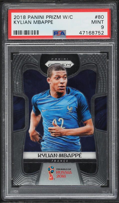 2018 Panini Prizm World Cup Kylian Mbappe ROOKIE #80 PSA 9 MINT on
