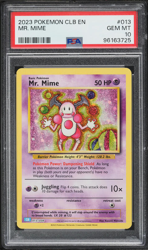 Graded Pokemon - Mr. Mime Holo #013/034 CGC 10 Gem Mint Graded Pokemon - Mr. Mime Holo #013/034 CGC 10 Gem Mint