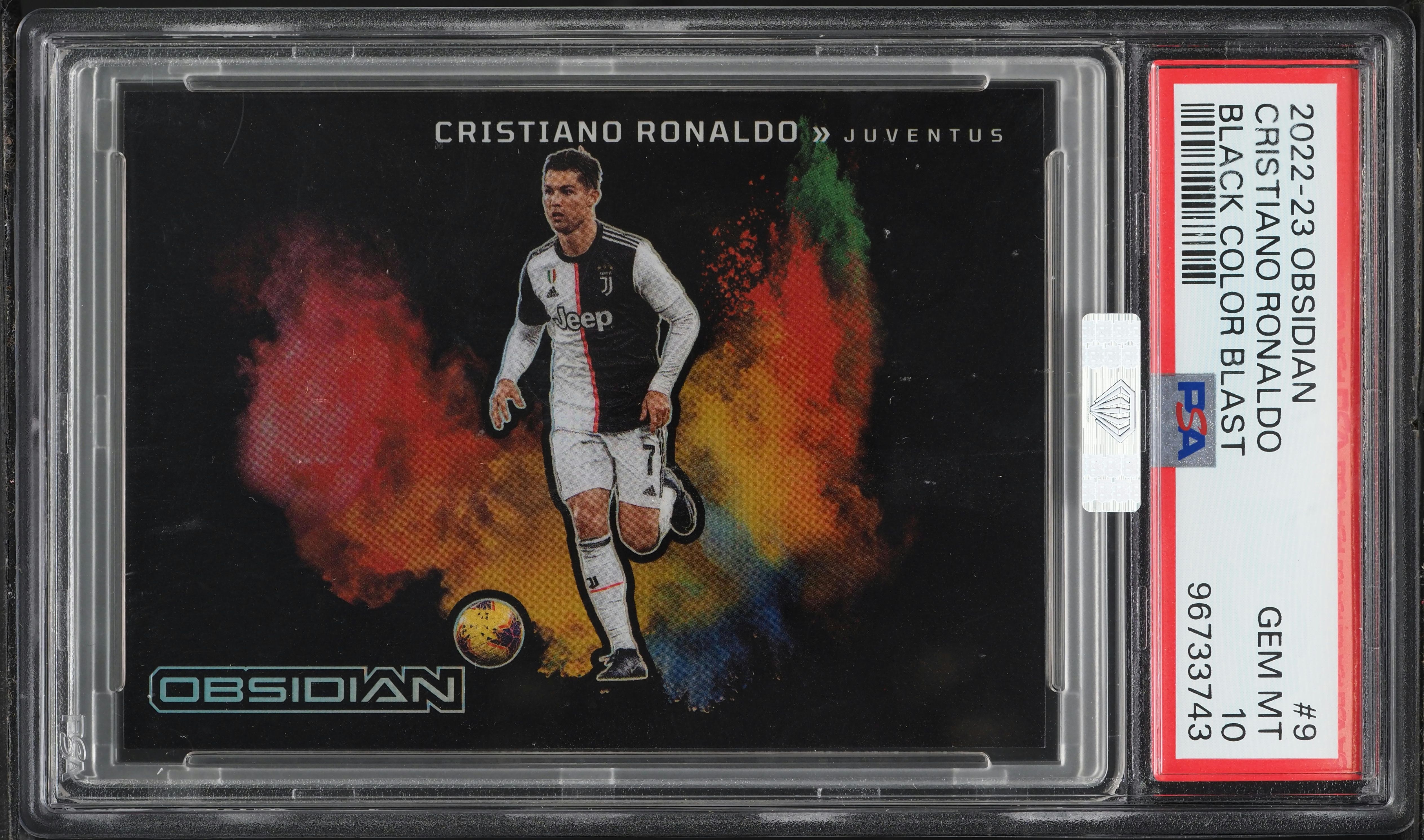 2022 Panini Obsidian Black Colorblast Cristiano Ronaldo #9 MBA PSA