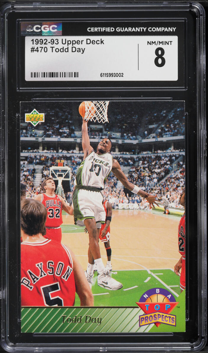 1992 Upper Deck Basketball Todd Day #470 CGC 8 NM-MT