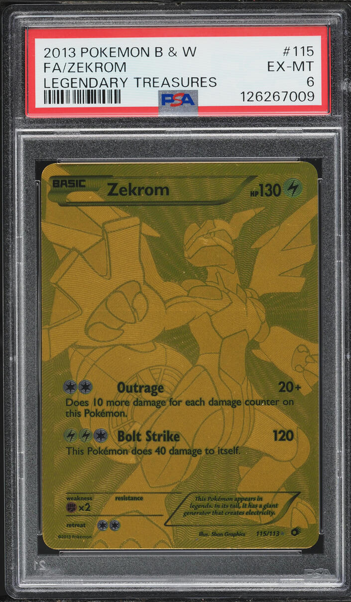 2013 Pokemon Black & White Legendary Treasures Full Art Zekrom #115 PSA 6  EXMT on Fanatics Collect