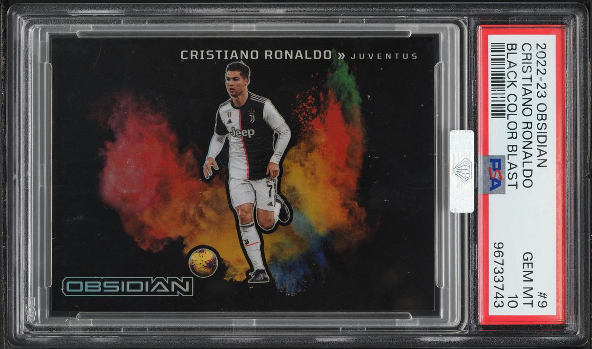 2022 Panini Obsidian Black Colorblast Cristiano Ronaldo #9 MBA PSA