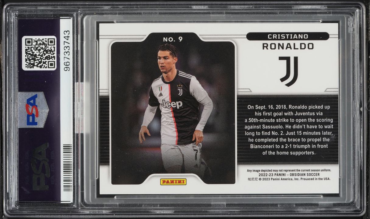 2022 Panini Obsidian Black Colorblast Cristiano Ronaldo #9 MBA PSA
