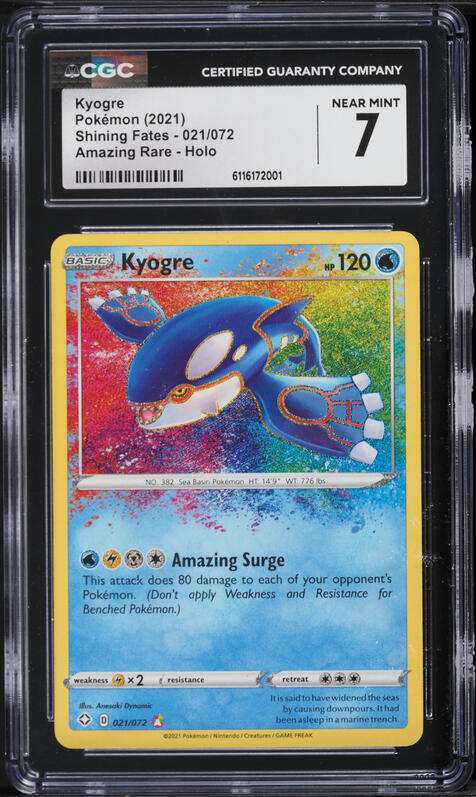 pokemon shiny kyogre card 2021 Sword & Shield Shining Fates Amazing Rare #21 PSA 10 GEM on Fanatics Collect this attack does 40 damage to each of your Pokémon Pokemon Scarlet & Violet |