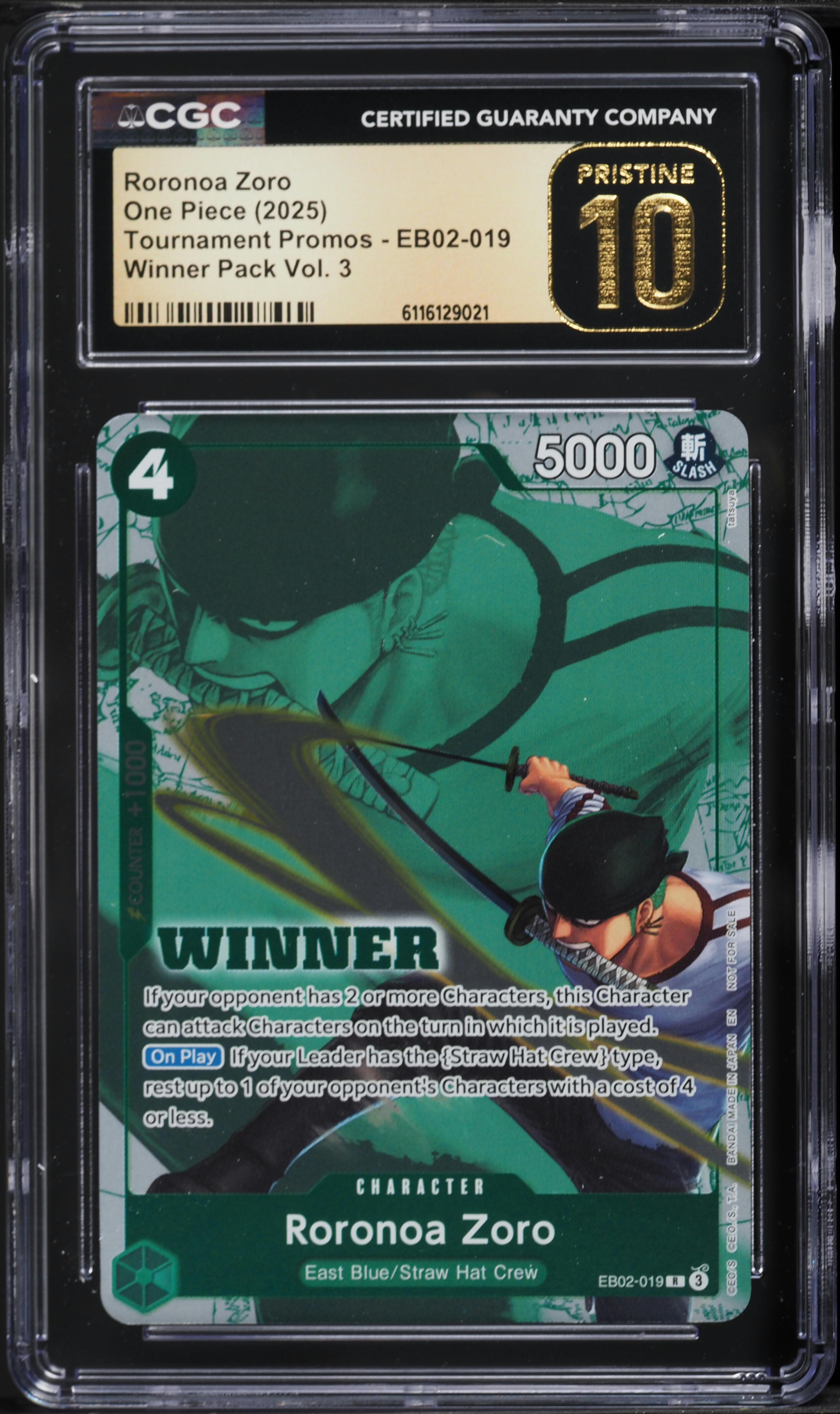 2025 One Piece Tournament Promos Winner Pack Vol 3 Alt Art Roronoa