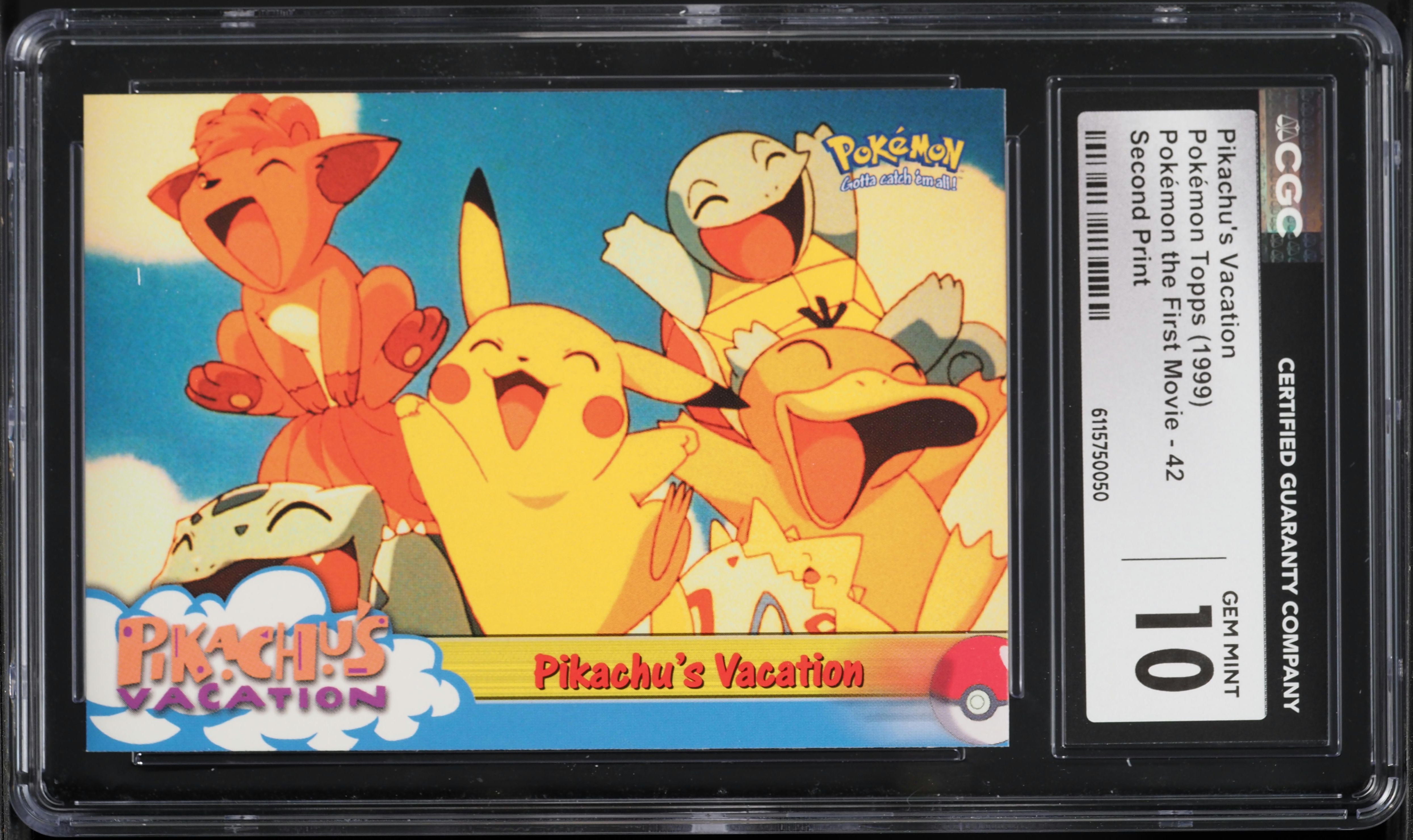 1999 Pokemon Topps The First Movie Second Print Pikachu's Vacation
