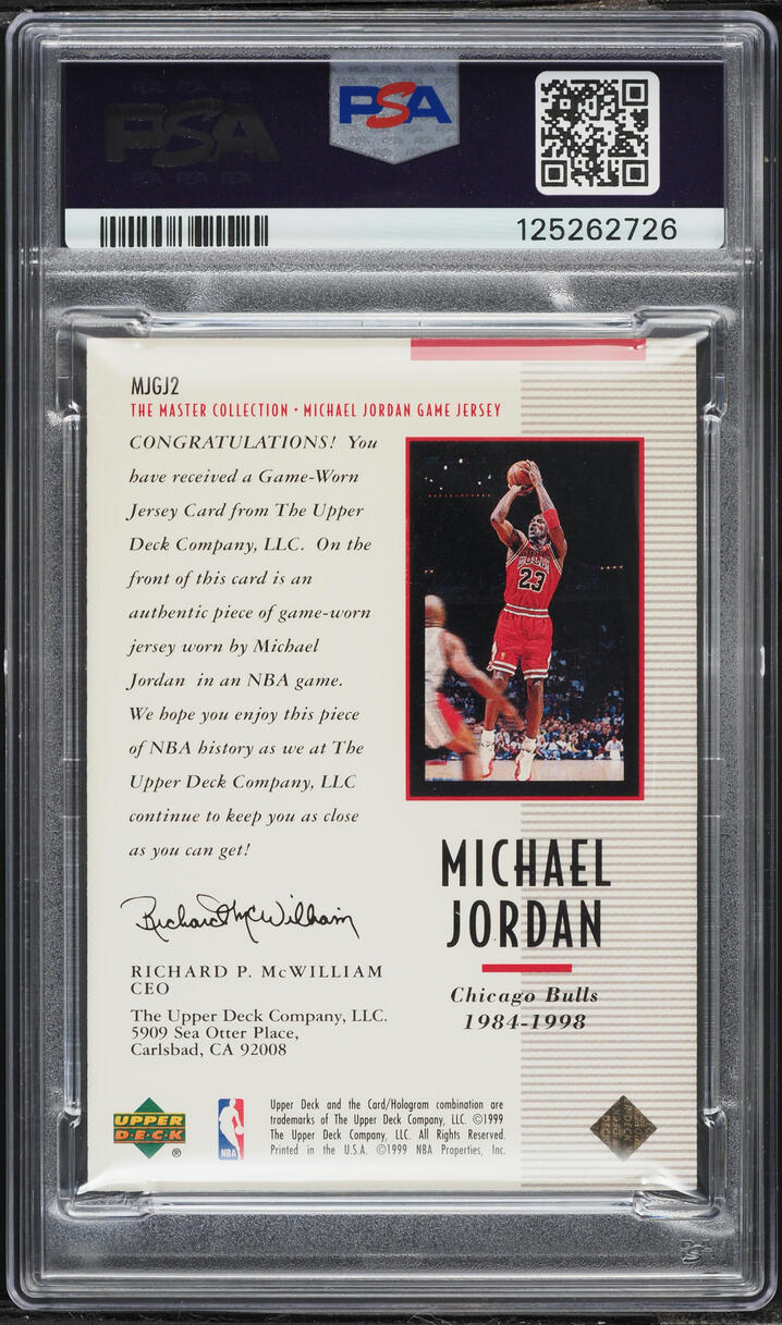 1999 UD MJ Master Collection Game Jersey Michael Jordan PATCH #MJGJ2 PSA 10 GEM MINT