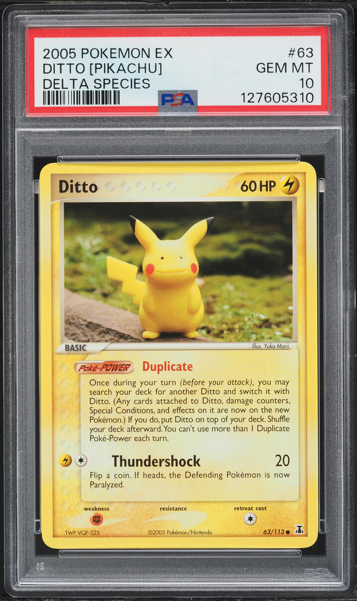 2005 Pokemon EX Delta Species Ditto [Pikachu] #63 PSA 10 GEM MINT