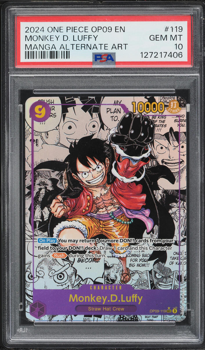 2024 One Piece Emperors New World Manga Alt Art Monkey D. Luffy #OP09-119 PSA 10 GEM MINT