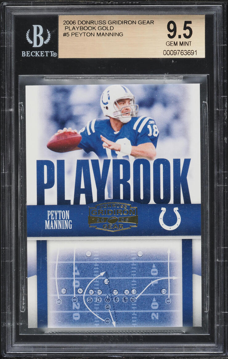 2006 Donruss Gridiron Gear Playbook Gold Peyton Manning /500 #5 BGS 9.5 GEM MINT