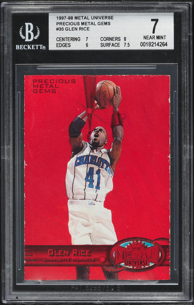 1997 Metal Universe Precious Metal Gems PMG Red Glen Rice /100 #35 BGS 7 NRMT