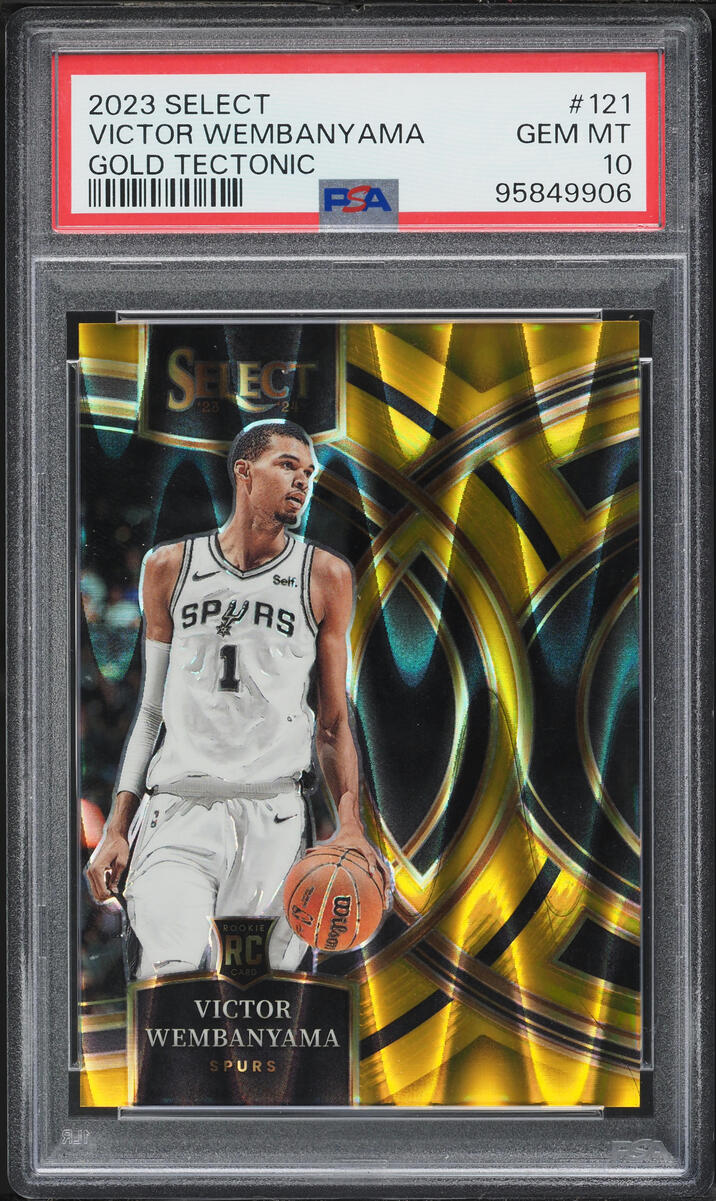 2023 Select Premier Gold Tectonic Victor Wembanyama ROOKIE /10 #121 PSA 10 GEM MINT