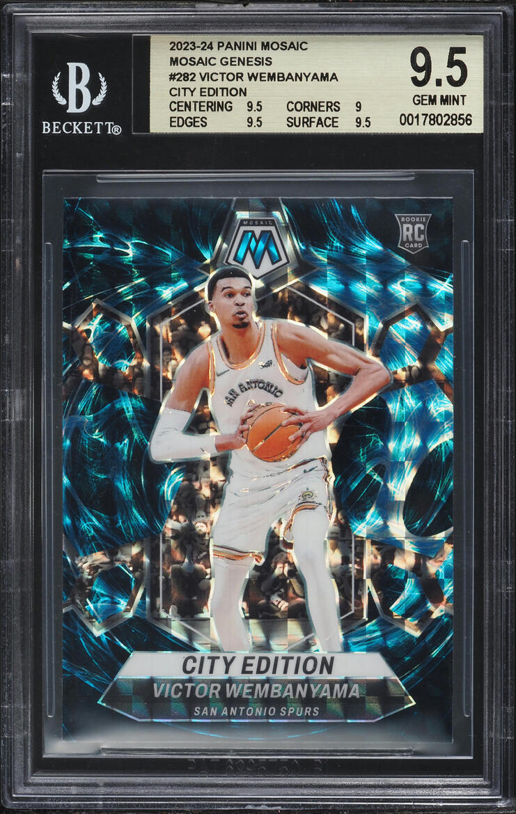 2023 Panini Mosaic Genesis City Edition Victor Wembanyama ROOKIE #282 BGS 9.5 GEM MINT