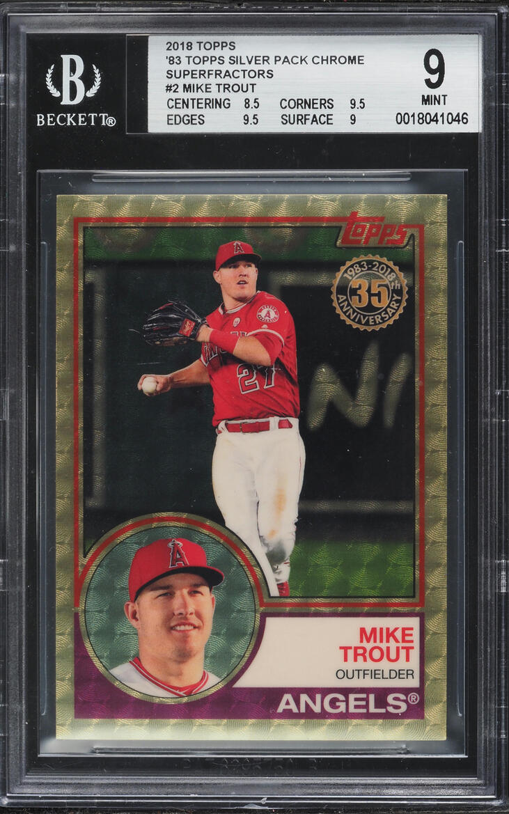 2018 Topps '83 Silver Pack Chrome Superfractor Mike Trout 1/1 #2 BGS 9 MINT