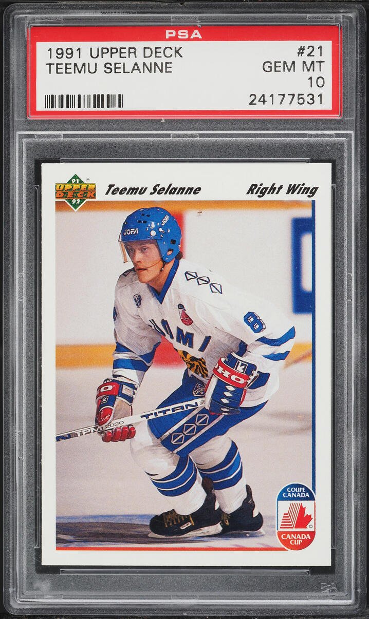 1991 Upper Deck Hockey Teemu Selanne ROOKIE #21 PSA 10 GEM MINT