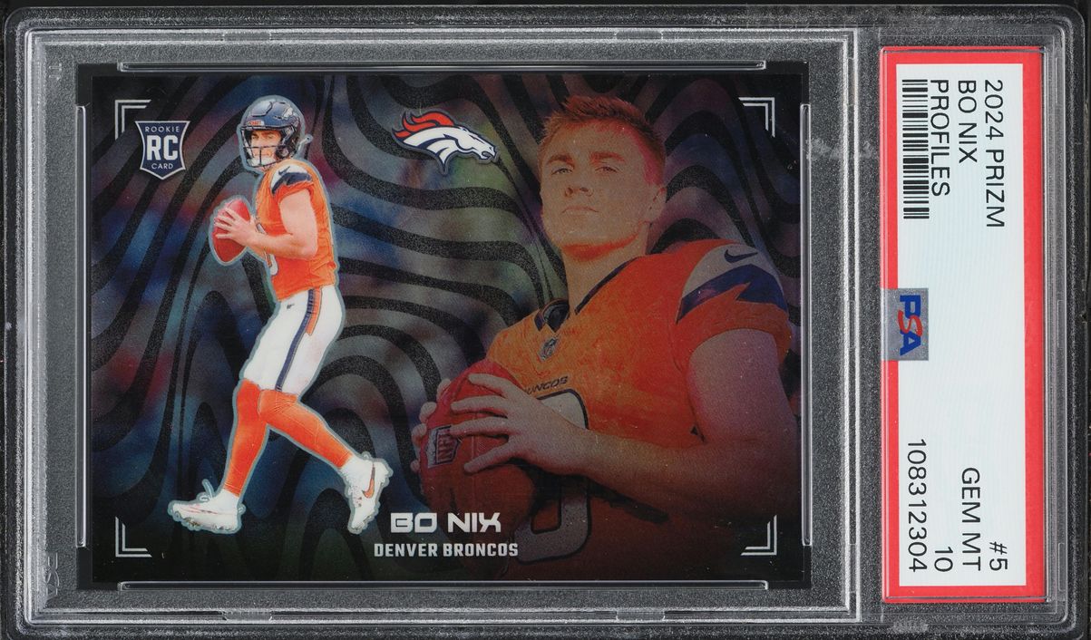 2024 Panini Prizm Profiles Bo Nix ROOKIE #5 PSA 10 GEM MINT