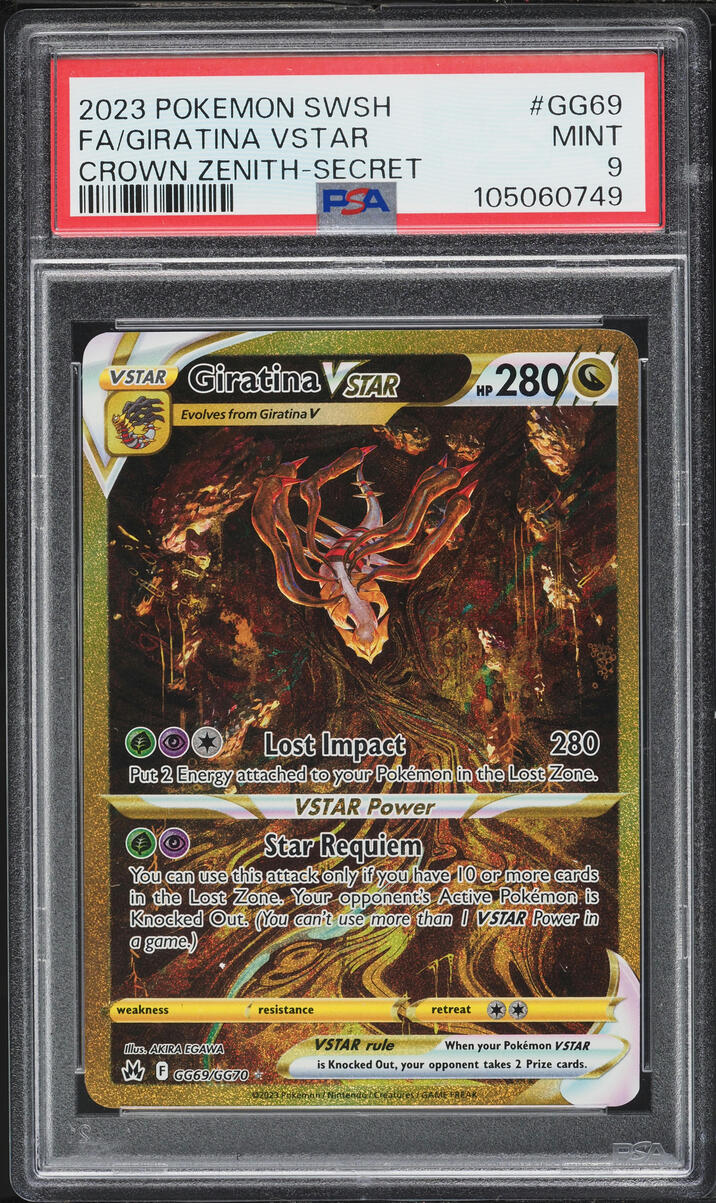 2023 Pokemon Sword & Shield Crown Zenith Gold Rare Giratina VSTAR #GG69 PSA 9 MINT