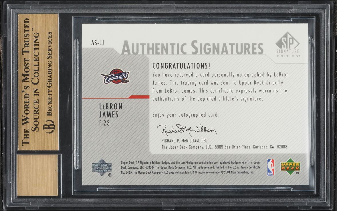 2003 SP Signature Edition LeBron James ROOKIE AUTO #AS-LJ BGS 9.5