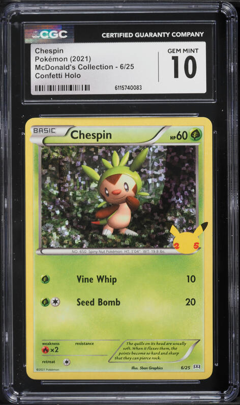 2015 Pokemon Art Academy Contest Winner Chespin CGC 9 MINT on