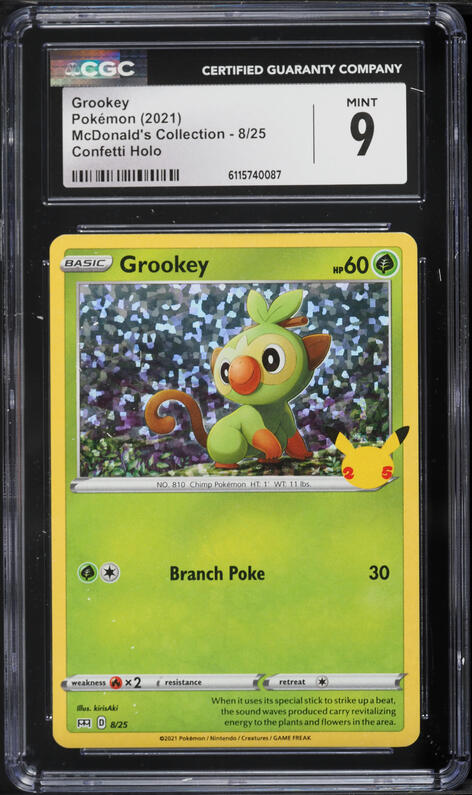 shiny grookey pokemon card 2021 Pokmon McDonald's Collection Grookey 8/25 CGC 9 Mint  Oblivion  Collectibles