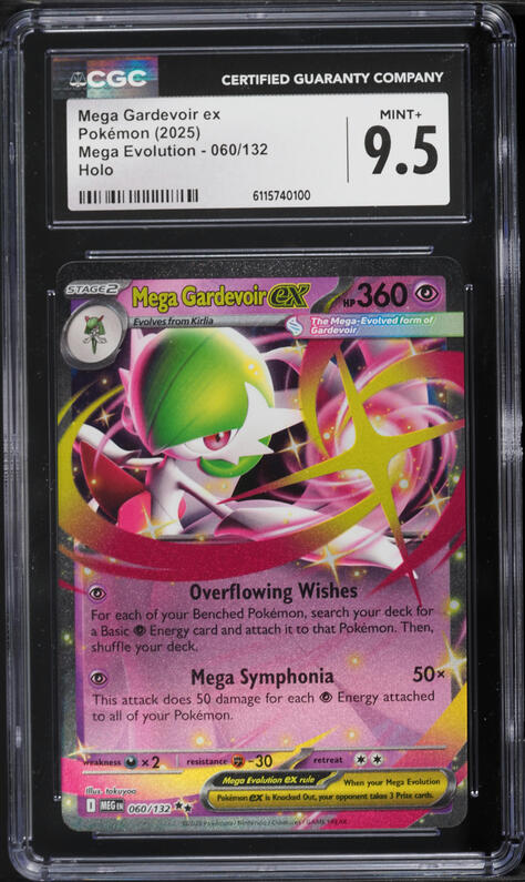 2025 Pokemon Mega Evolution Holo Mega Gardevoir ex #60 CGC 9.5 MINT+