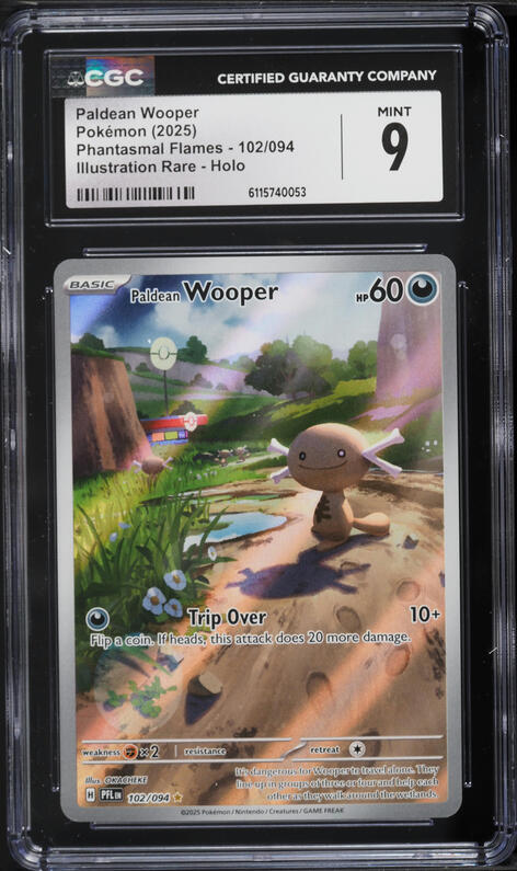2025 Pokemon Mega Phantasmal Flames IR Paldean Wooper #102 CGC 9 MINT