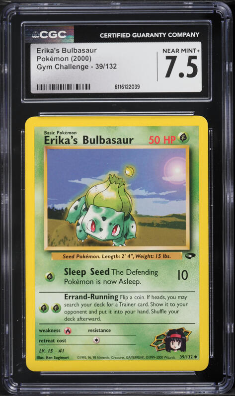 2000 Pokemon Gym Challenge Erika's Bulbasaur #39 CGC 7.5 NRMT+