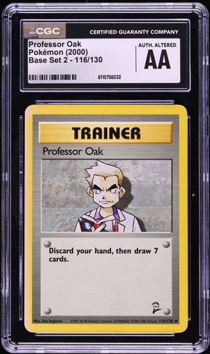 2000 Pokemon Base Set 2 Professor Oak #116 CGC ALTERED AUTH