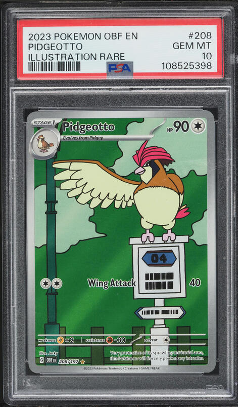 2023 Pokemon Scarlet & Violet Obsidian Flames IR Pidgeotto #208 PSA 10 GEM MINT