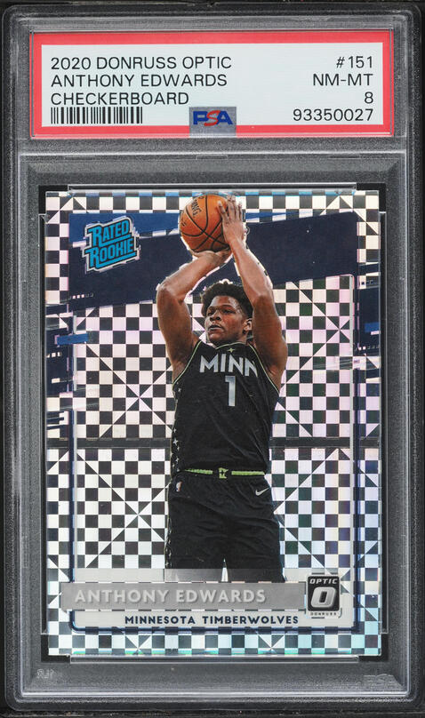 2020 Donruss Optic Checkerboard Anthony Edwards ROOKIE #151 PSA 8