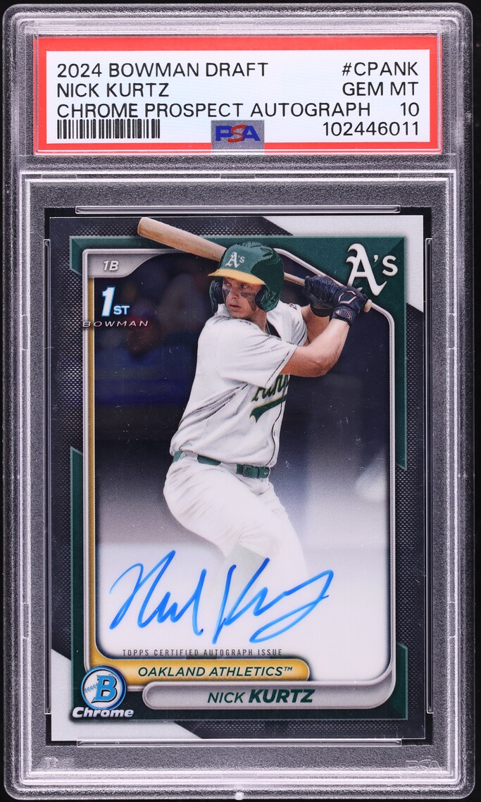 2024 Bowman Chrome Draft Nick Kurtz PROSPECT AUTO #CPA-NK PSA 10 GEM MINT