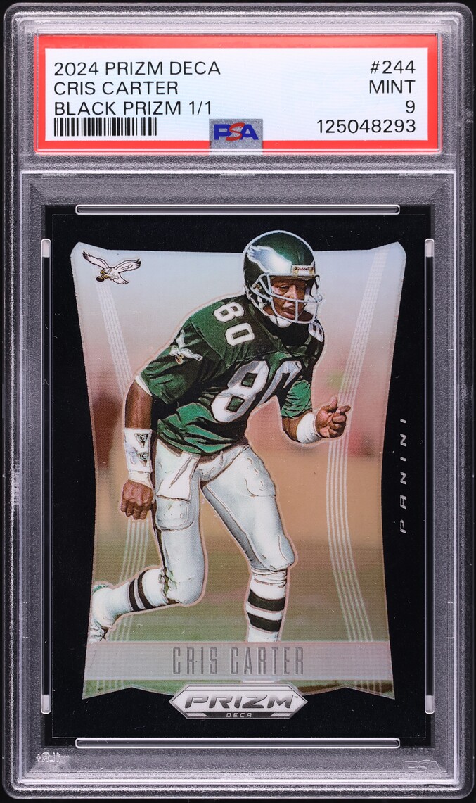 2024 Panini Prizm Deca Black Cris Carter 1/1 #244 PSA 9 MINT