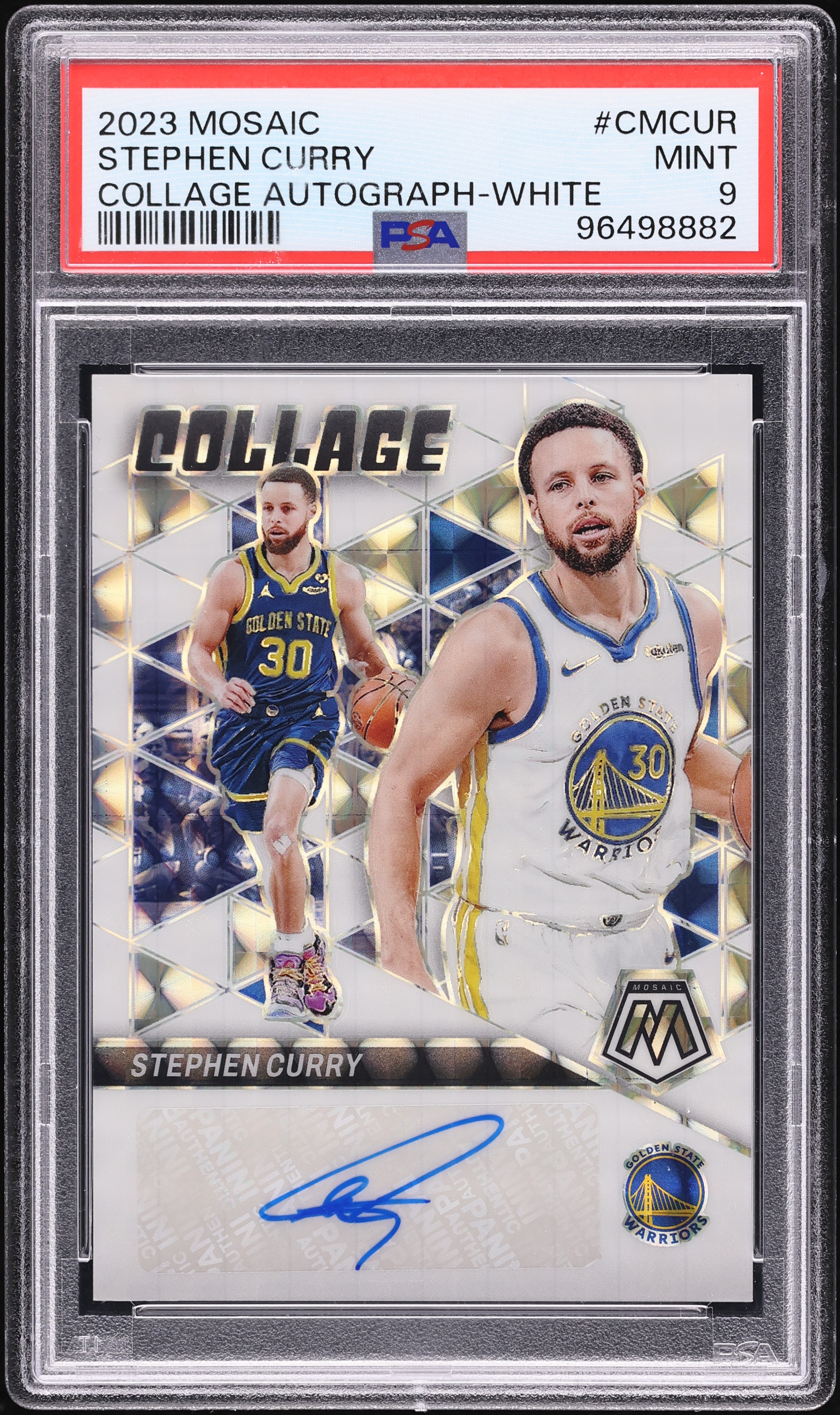 2023 Panini Mosaic Basketball White Stephen Curry #CM-CUR PSA 9