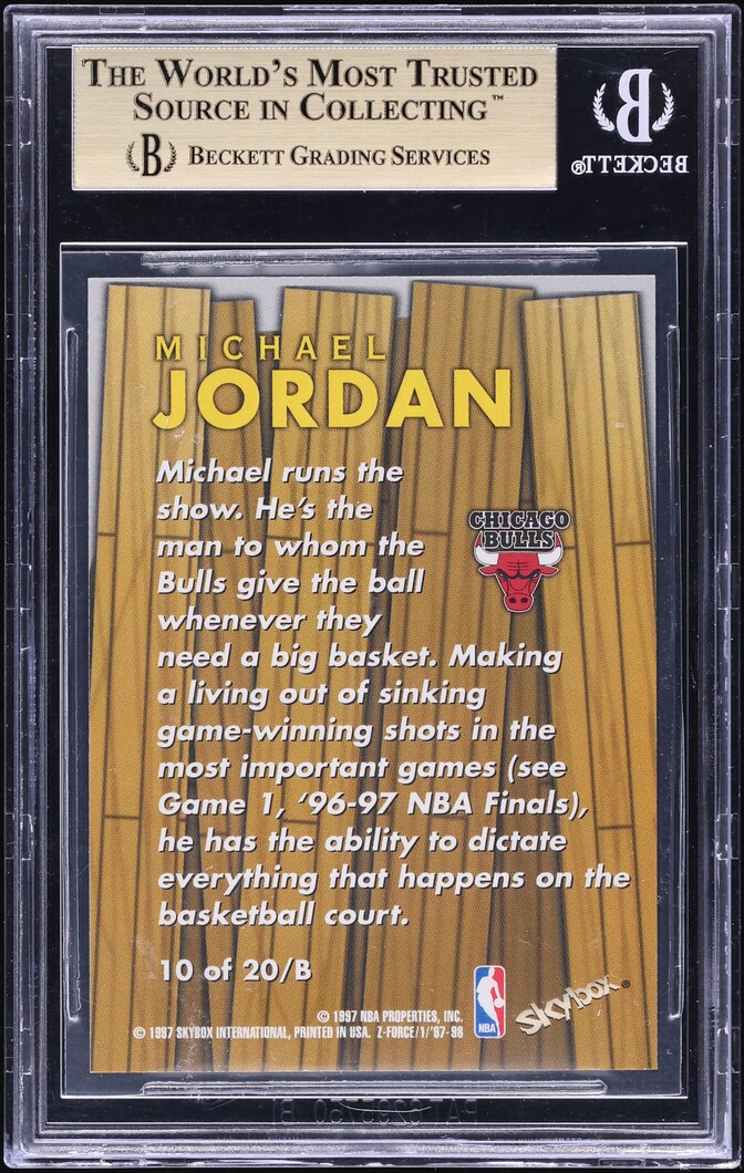 1997 Skybox Z-Force Boss Michael Jordan #10 BGS 9.5 GEM MINT